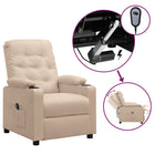 Electric adjustable armchair fabric cream-colored