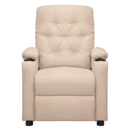 Fauteuil verstelbaar elektrisch stof crèmekleurig