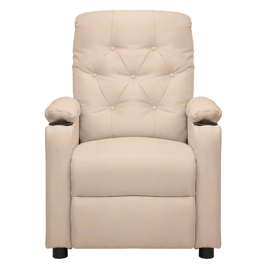 Fauteuil verstelbaar elektrisch stof crèmekleurig