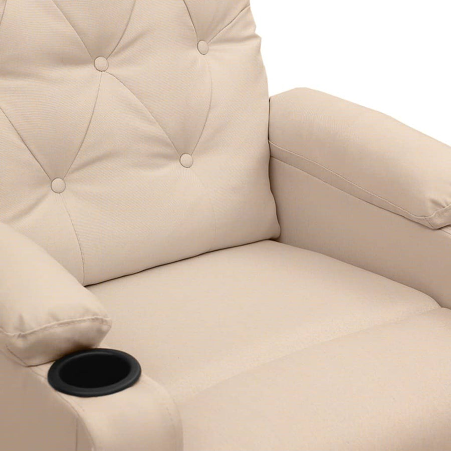 Fauteuil verstelbaar elektrisch stof crèmekleurig