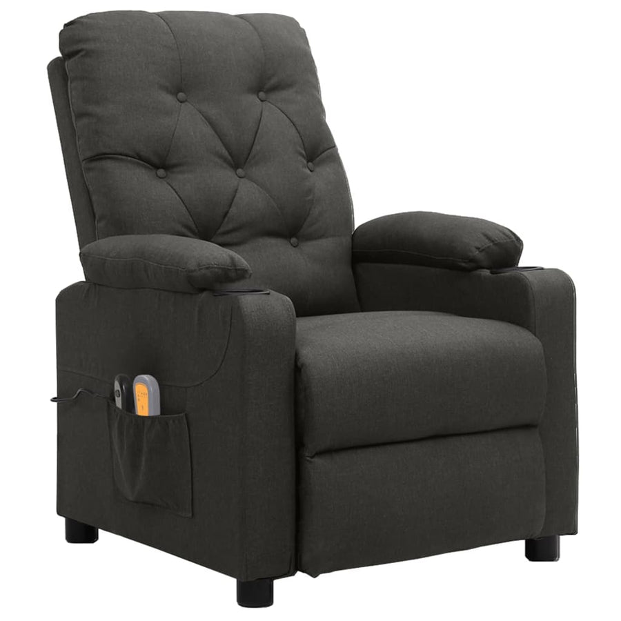 Massagestoel elektrisch stof donkergrijs