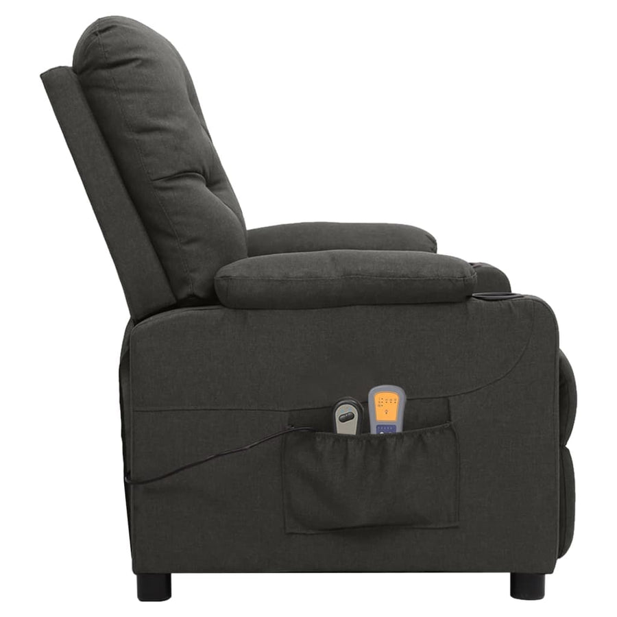 Massagestoel elektrisch stof donkergrijs