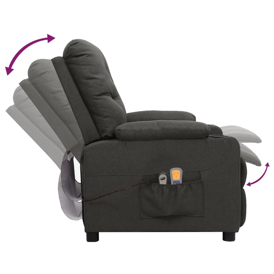 Massagestoel elektrisch stof donkergrijs