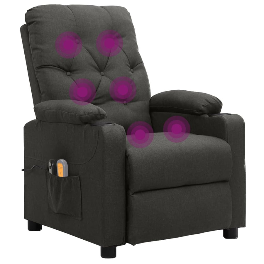 Massagestoel elektrisch stof donkergrijs
