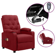 Massagestoel elektrisch wijnrood 78,5x93x96,5 cm