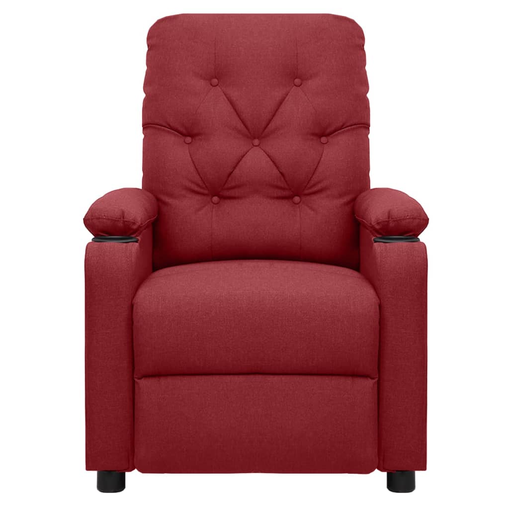 Massagestoel elektrisch stof wijnrood
