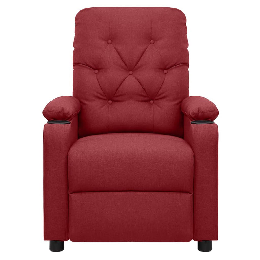 Massagestoel elektrisch stof wijnrood