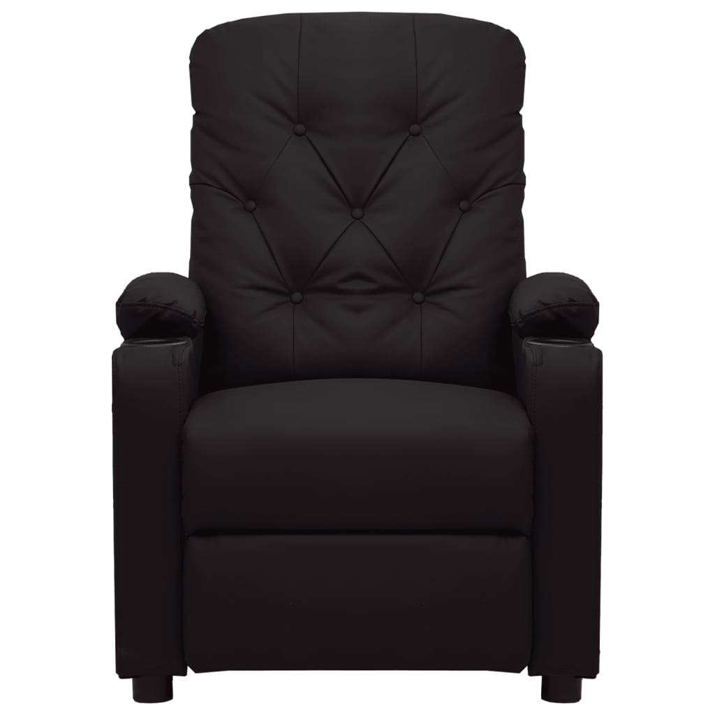 Fauteuil elektrisch verstelbaar kunstleer zwart