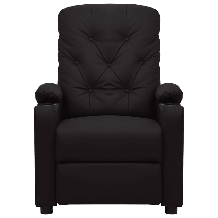 Fauteuil elektrisch verstelbaar kunstleer zwart