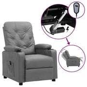 Fauteuil elektrisch verstelbaar kunstleer grijs 78,5x93x96,5 cm
