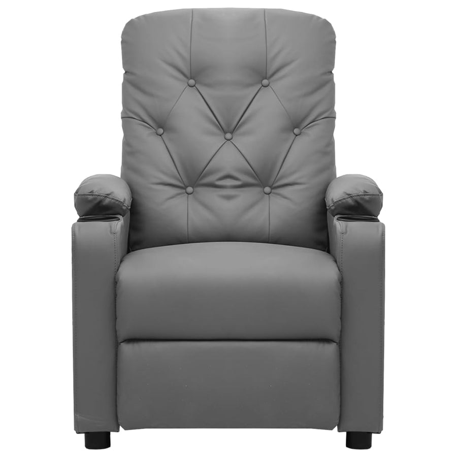 Fauteuil Verstelbaar Elektrisch Kunstleer Grijs