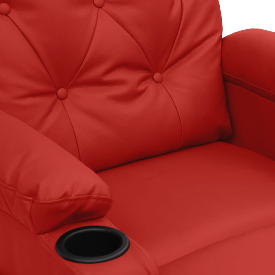 Fauteuil verstelbaar elektrisch kunstleer wijnrood