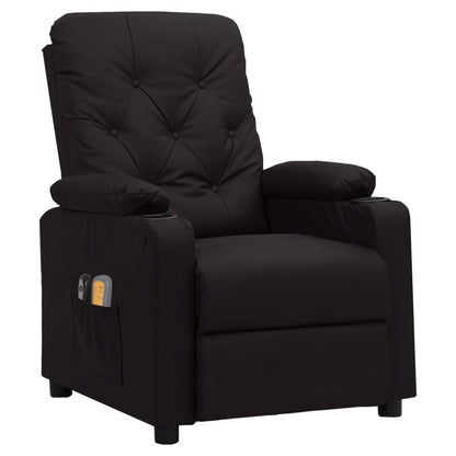 Massagestoel elektrisch kunstleer zwart