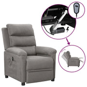 Fauteuil elektrisch verstelbaar stof lichtgrijs 74x92x101,5 cm