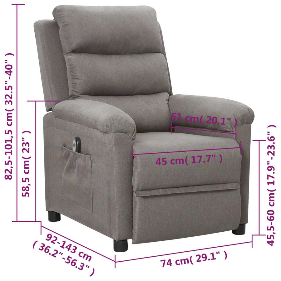 Fauteuil Elektrisch Verstelbaar Stof Lichtgrijs 1