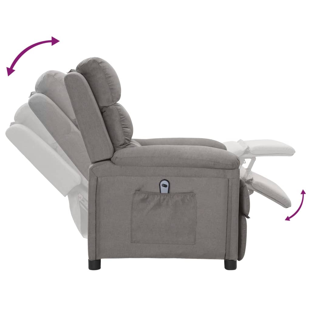Fauteuil Elektrisch Verstelbaar Stof Lichtgrijs 1