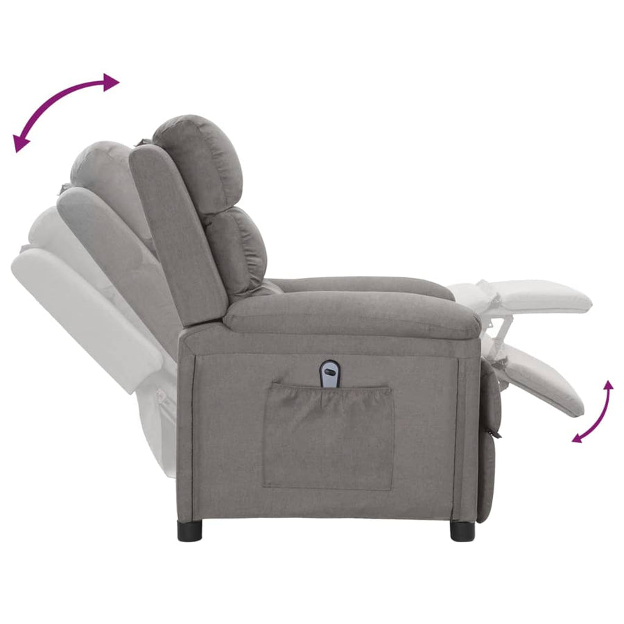Fauteuil Elektrisch Verstelbaar Stof Lichtgrijs 1