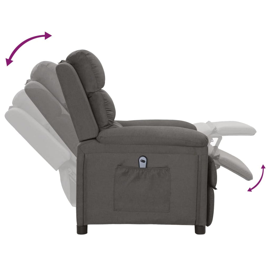 Fauteuil elektrisch verstelbaar stof donkergrijs