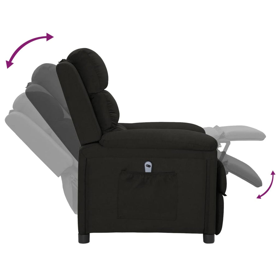 Fauteuil Verstelbaar Elektrisch Stof Zwart 1