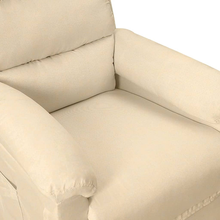 Fauteuil Verstelbaar Elektrisch Stof Crèmekleurig