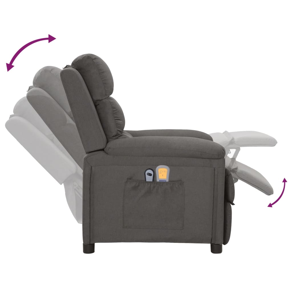 Massagestoel Elektrisch Stof Donkergrijs 1