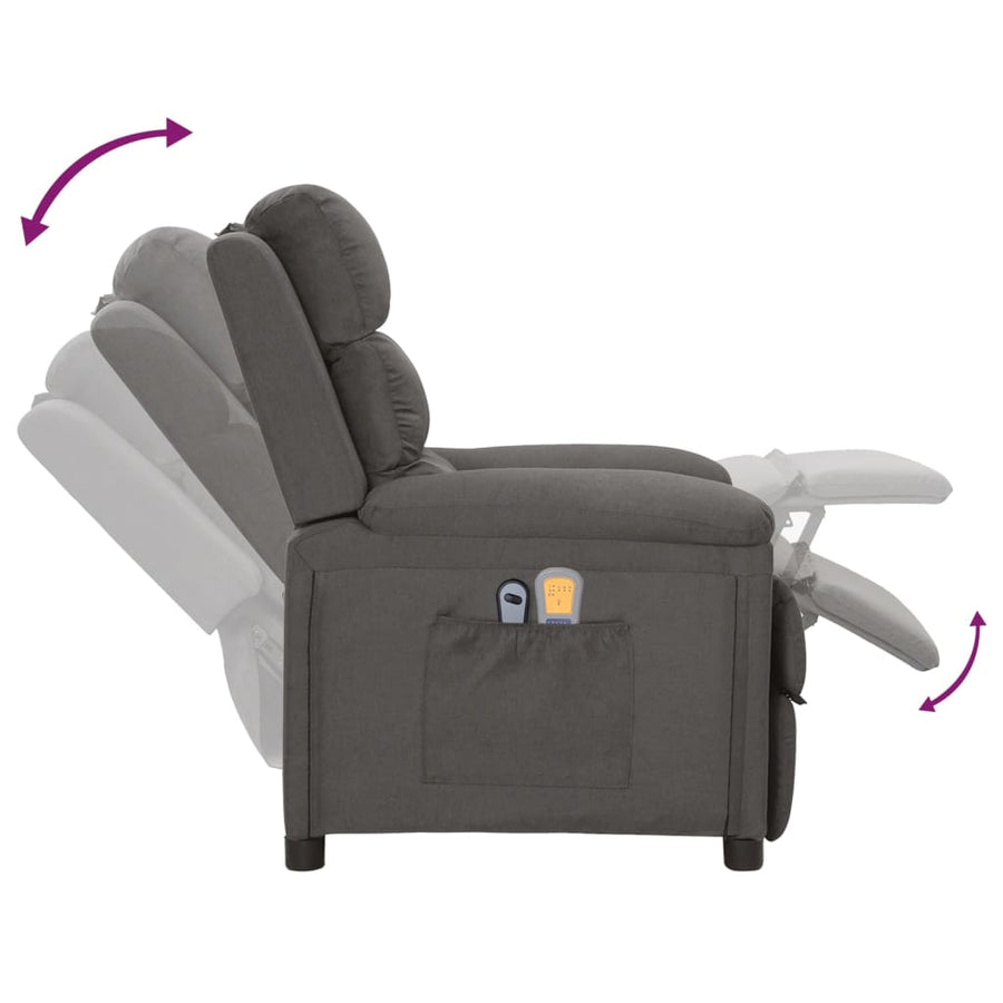 Massagestoel Elektrisch Stof Donkergrijs 1