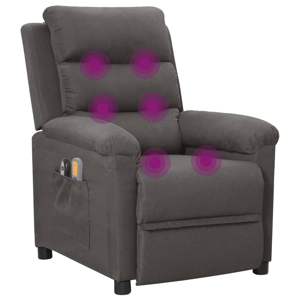 Massagestoel Elektrisch Stof Donkergrijs 1