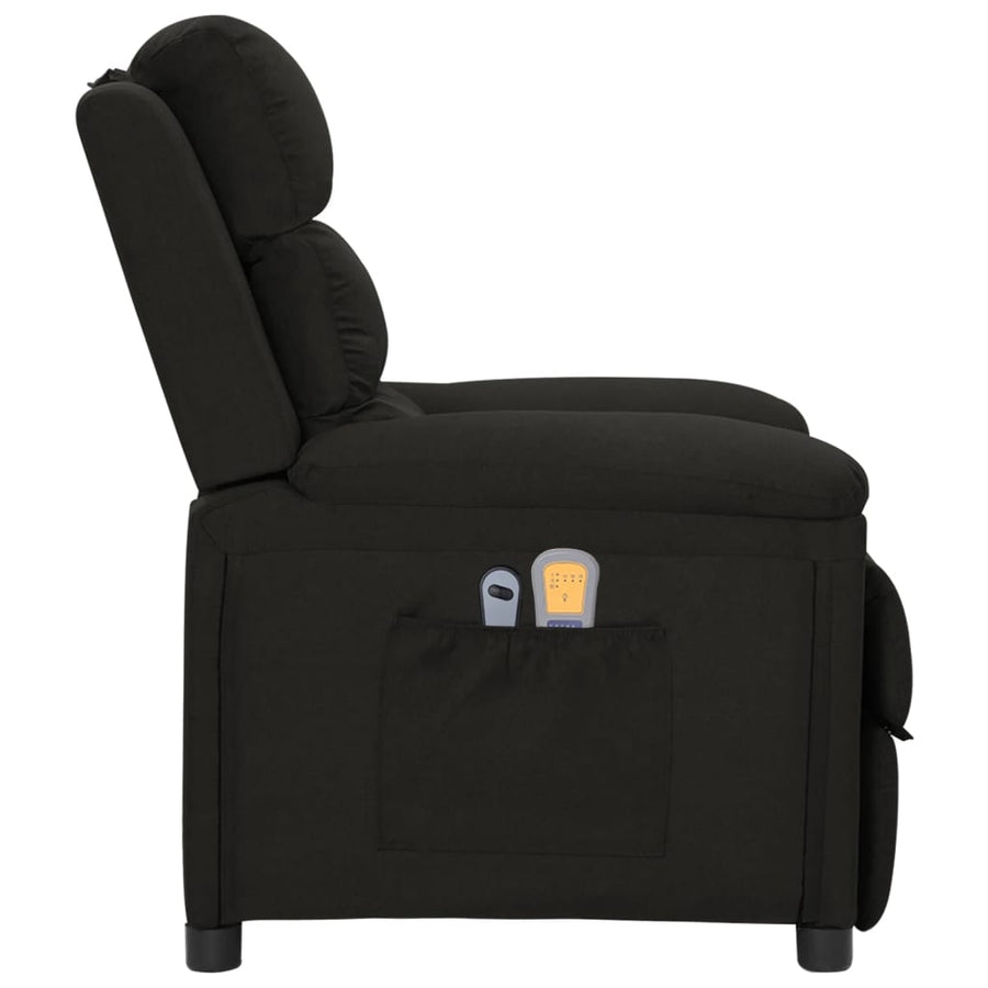 Massagestoel elektrisch stof zwart Zwart