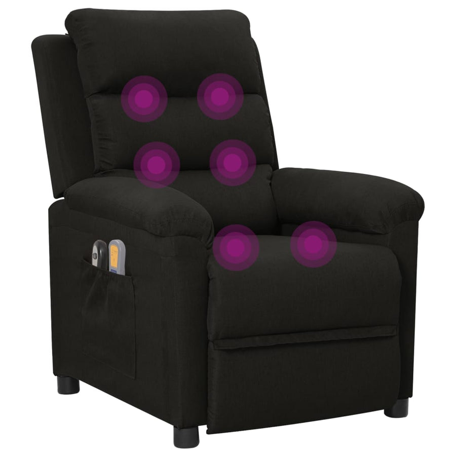 Massagestoel elektrisch stof zwart Zwart