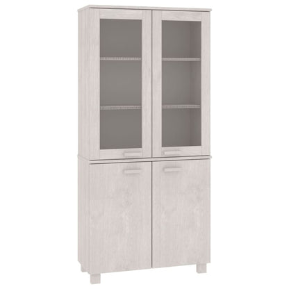 Hoge kast HAMAR massief grenenhout wit