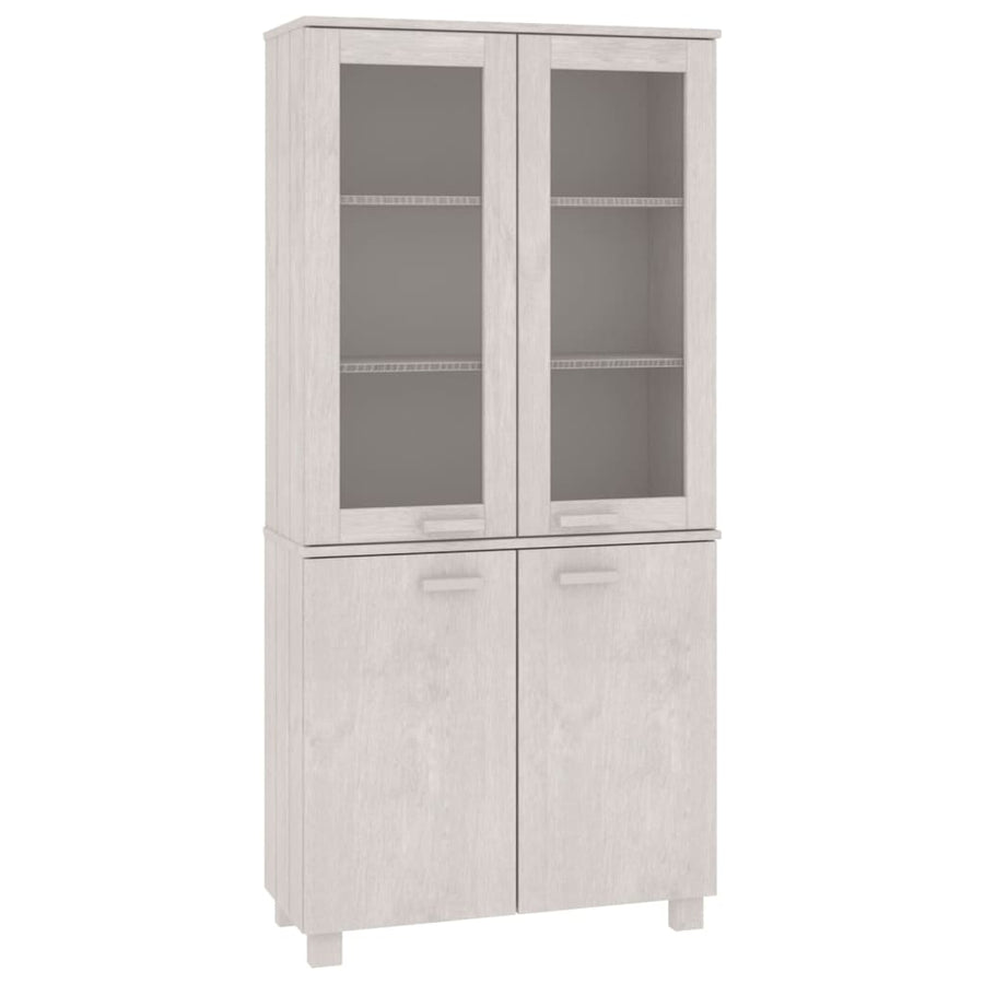 Hoge kast HAMAR massief grenenhout wit