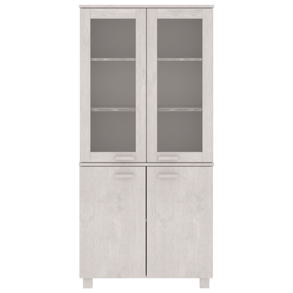Hoge kast HAMAR massief grenenhout wit