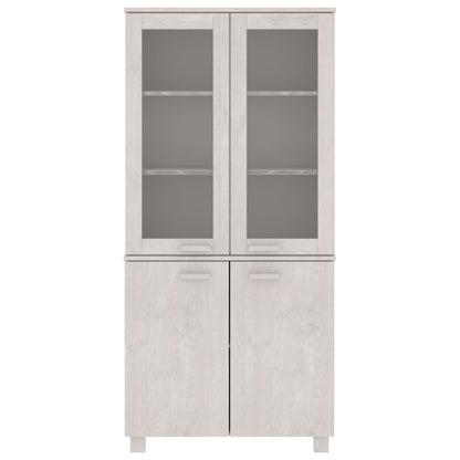 Hoge kast HAMAR massief grenenhout wit