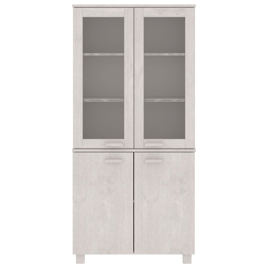 Hoge kast HAMAR massief grenenhout wit