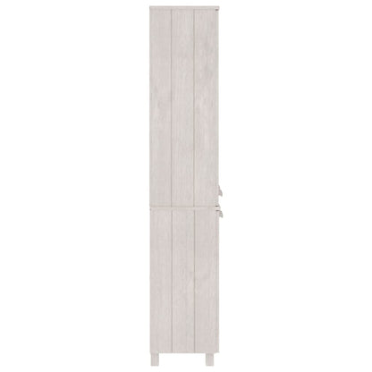 Hoge kast HAMAR massief grenenhout wit