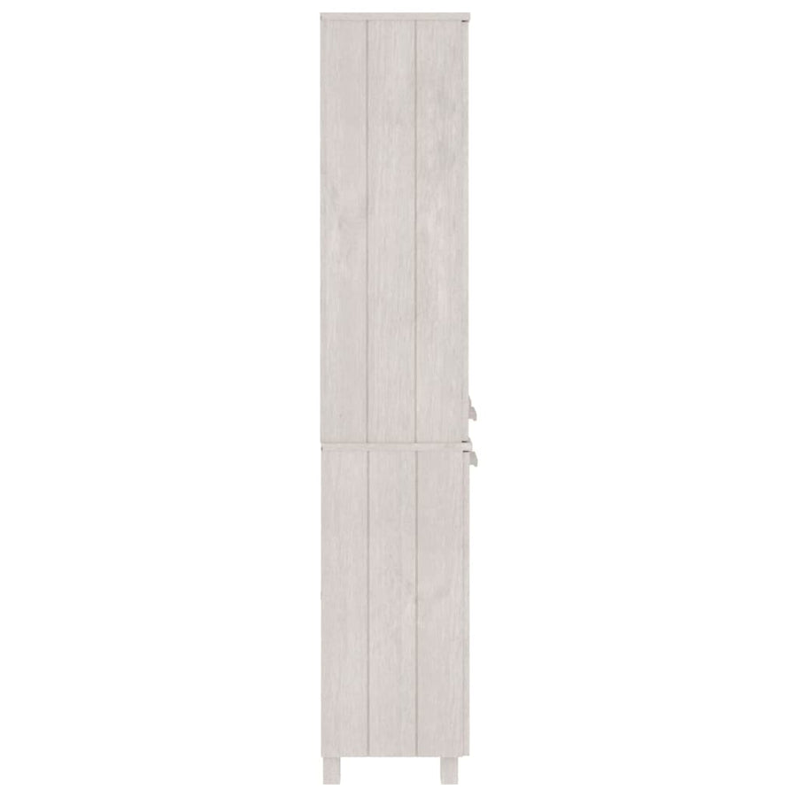 Hoge kast HAMAR massief grenenhout wit