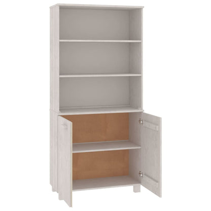 Hoge Kast Hamar Massief Grenenhout Wit