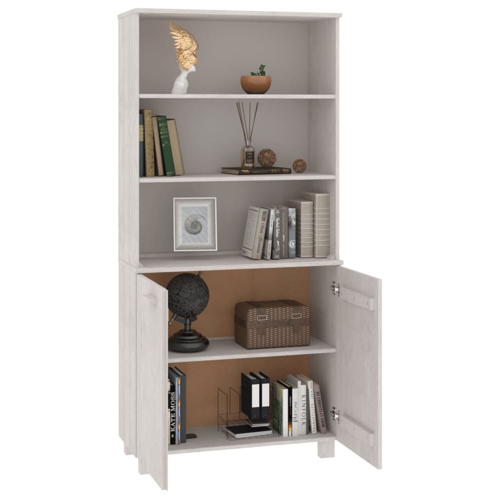 Hoge Kast Hamar Massief Grenenhout Wit