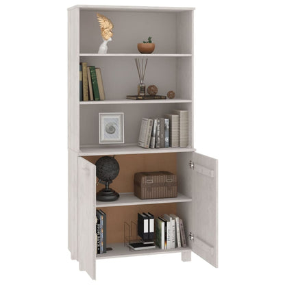 Hoge Kast Hamar Massief Grenenhout Wit