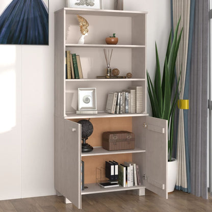 Hoge Kast Hamar Massief Grenenhout Wit