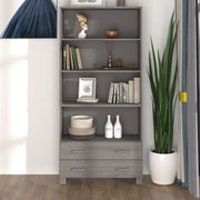 Tall cabinet HAMAR solid pine light grey
