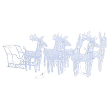 Kerstversiering Rendieren En Slee 320 Led's Acryl 43 x 11 x 55 cm (6 pcs) Koudwit