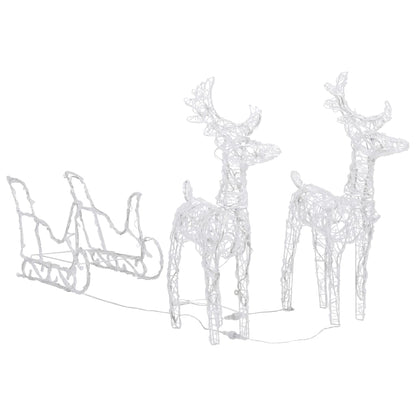 Kerstversiering Rendieren En Slee 320 Led's Acryl 43 x 11 x 55 cm (6 pcs) Koudwit