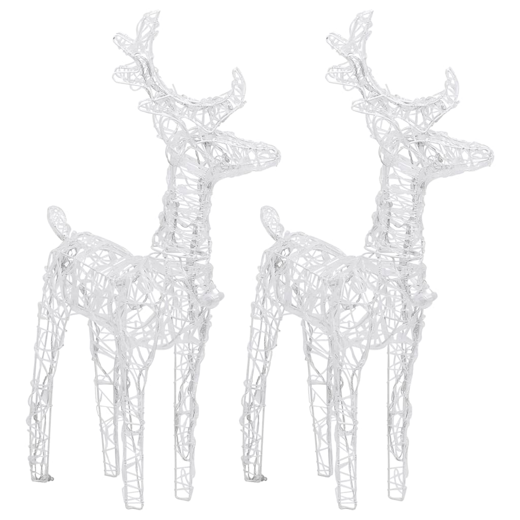 Kerstversiering Rendieren En Slee 320 Led's Acryl 43 x 11 x 55 cm (6 pcs) Koudwit