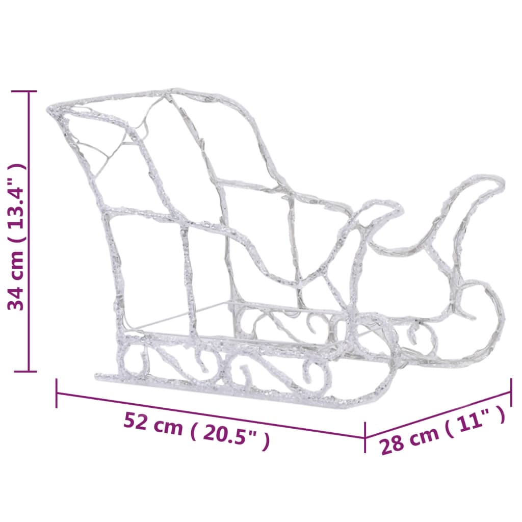 Kerstversiering Rendieren En Slee 320 Led's Acryl 43 x 11 x 55 cm (6 pcs) Multikleur