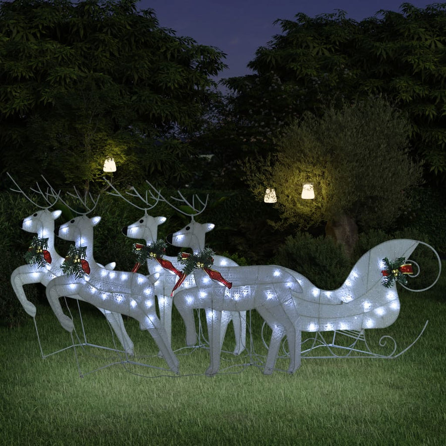 Buitenkerstversiering Rendieren En Slee 100 Led's 4