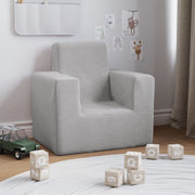 Kinderbank pluche lichtgrijs 52x39x50 cm