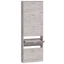 Schoenenkast 59x17x169 cm bewerkt hout betongrijs 59 x 17 x 169 cm Betongrijs