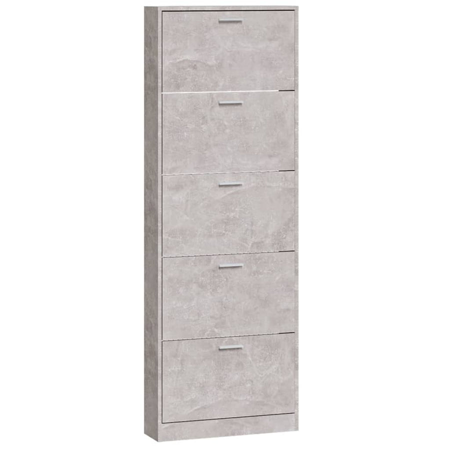Schoenenkast 59x17x169 cm bewerkt hout betongrijs 59 x 17 x 169 cm Betongrijs
