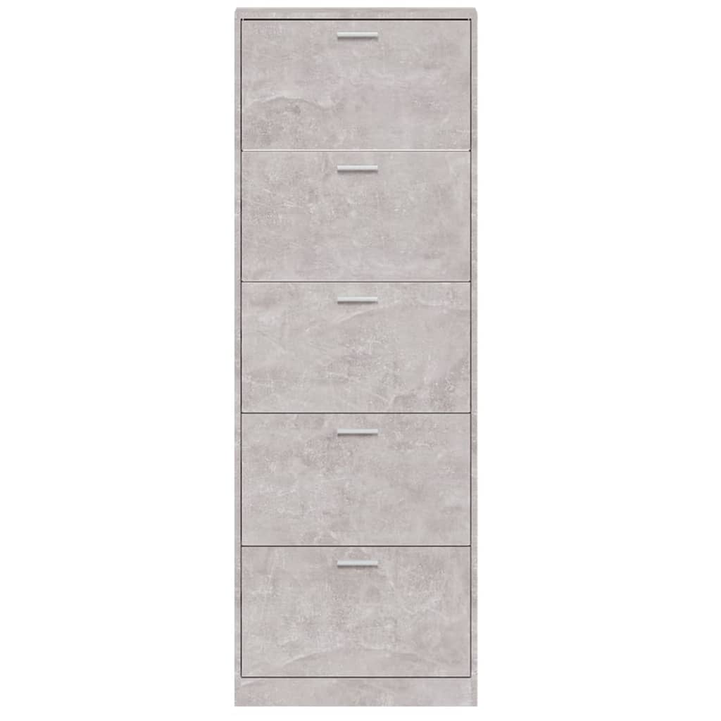 Schoenenkast 59x17x169 cm bewerkt hout betongrijs 59 x 17 x 169 cm Betongrijs